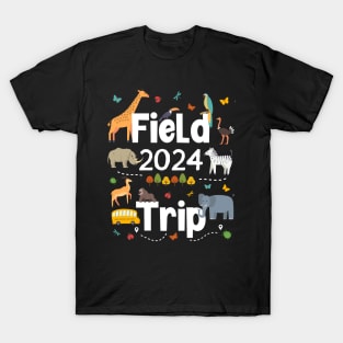 Field Trips 2024 Safari Zoo Kindergarten Teacher School Kids T-Shirt